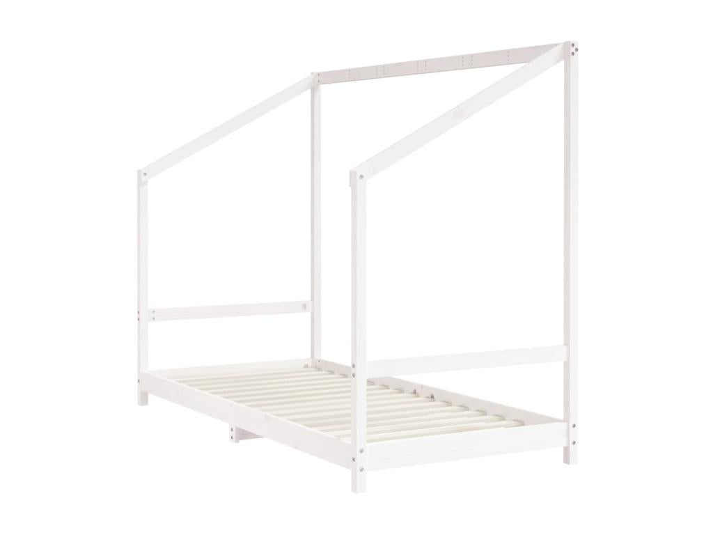 Cadre de lit pour enfants blanc 90x190 bois de pin massif DFAL88796