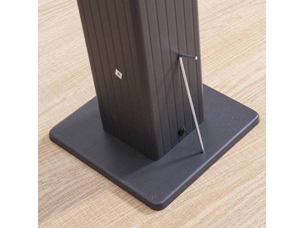 Tonnelle/ Zensova aluminium 3x3m toile coulissante rétractable - Gris Ecru - Zensova IHPS64456