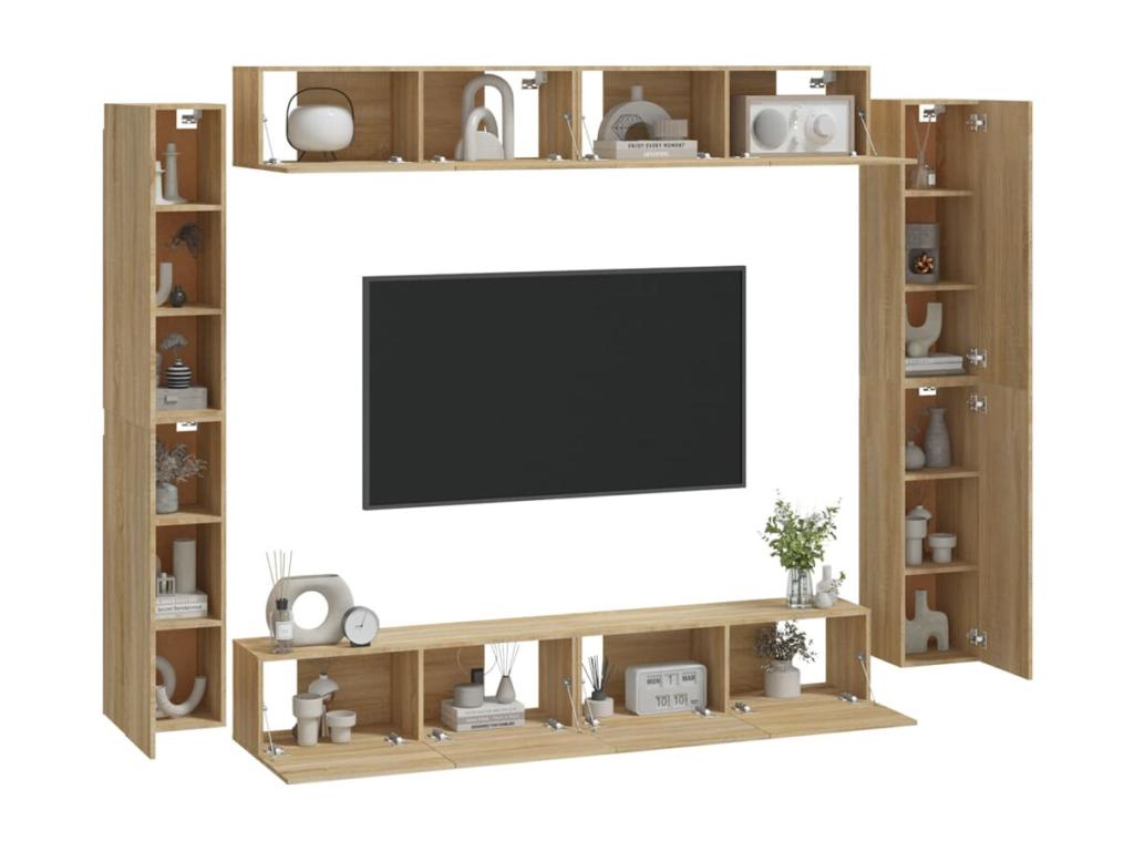 Ensemble de meubles armoire bois marron 100x30x30 cm 02 0025309 QWWZ94262