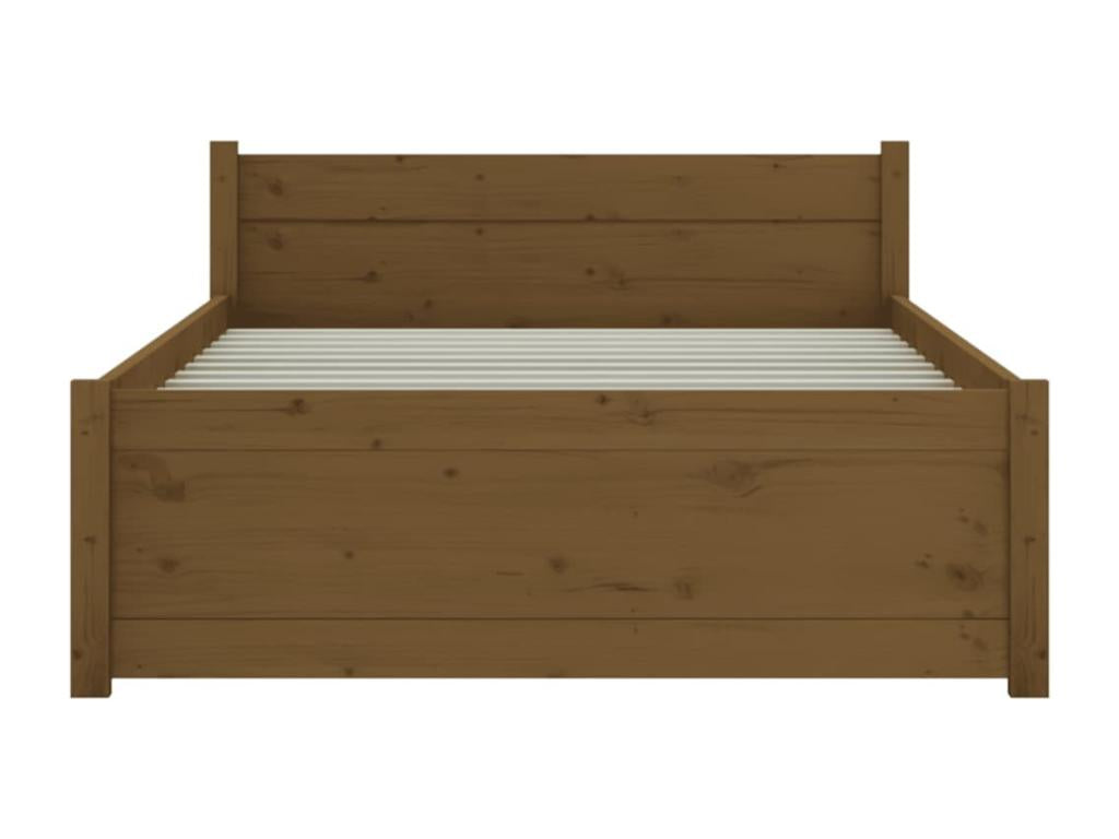 Cadre de lit sans matelas marron miel bois massif 75x190 cm ZCOM93616