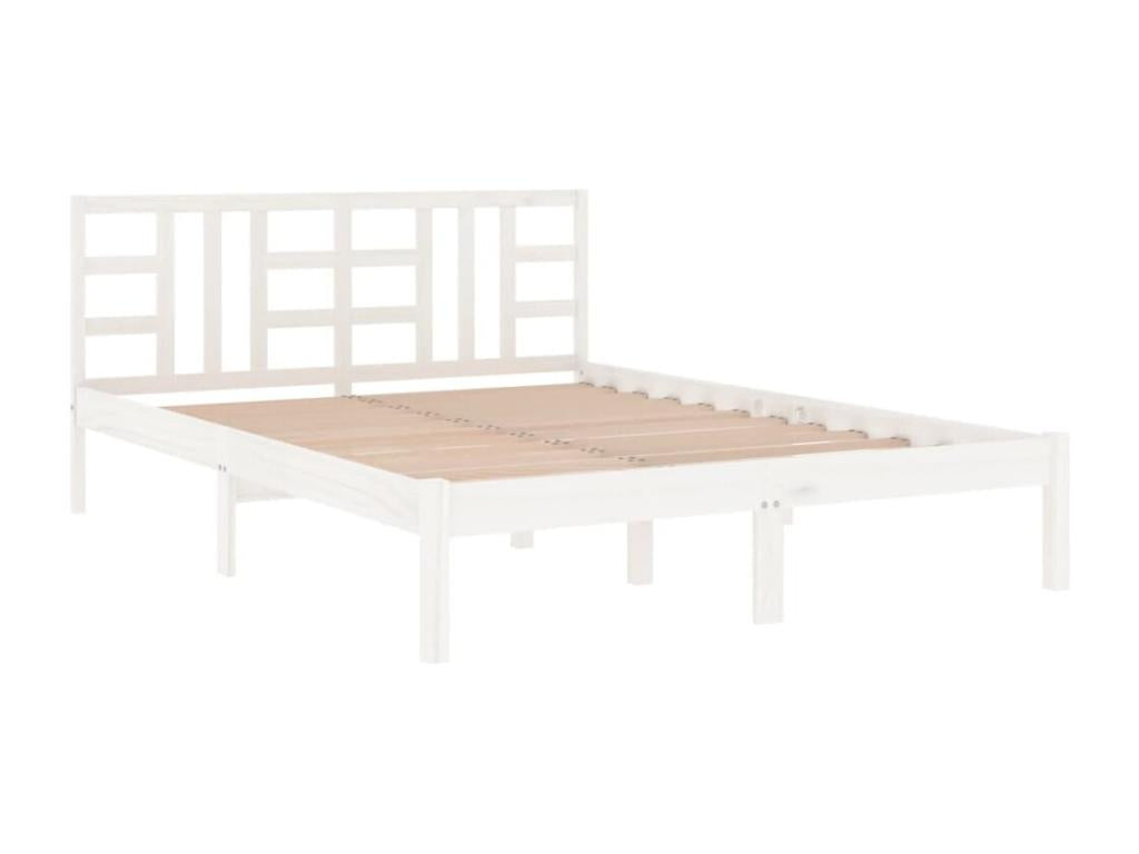 Cadre de lit sans matelas blanc 120x190 cm bois massif KXTT04609