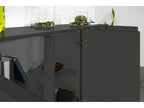 Buffet Ventoriq Buffet de cuisine 4 portes Buffet de salon Made in Italy 180x41h86 cm Anthracite Brillant GQIP00032