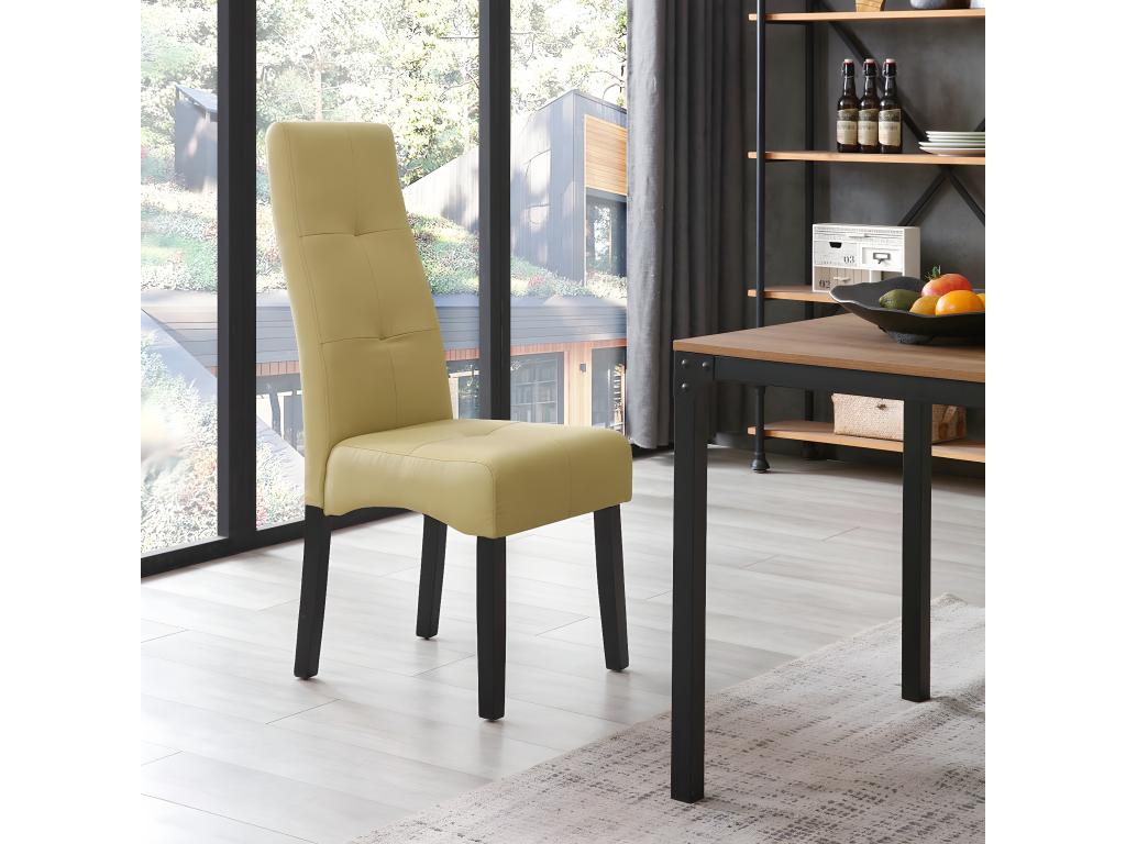 Lumenao - Lot de 4 Chaises Vert Clair Capitonnées PCXH06612