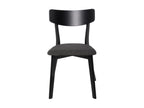 Chaise en bois massif noir et tissu noir Lumenao KJTB00658