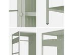 Dressing en métal vert- industriel- penderie- 4 espaces de rangement EVYP02560