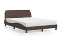 Lit avec matelas marron 140x200 cm similicuir FIPX11177