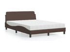 Lit avec matelas marron 140x200 cm similicuir FIPX11177