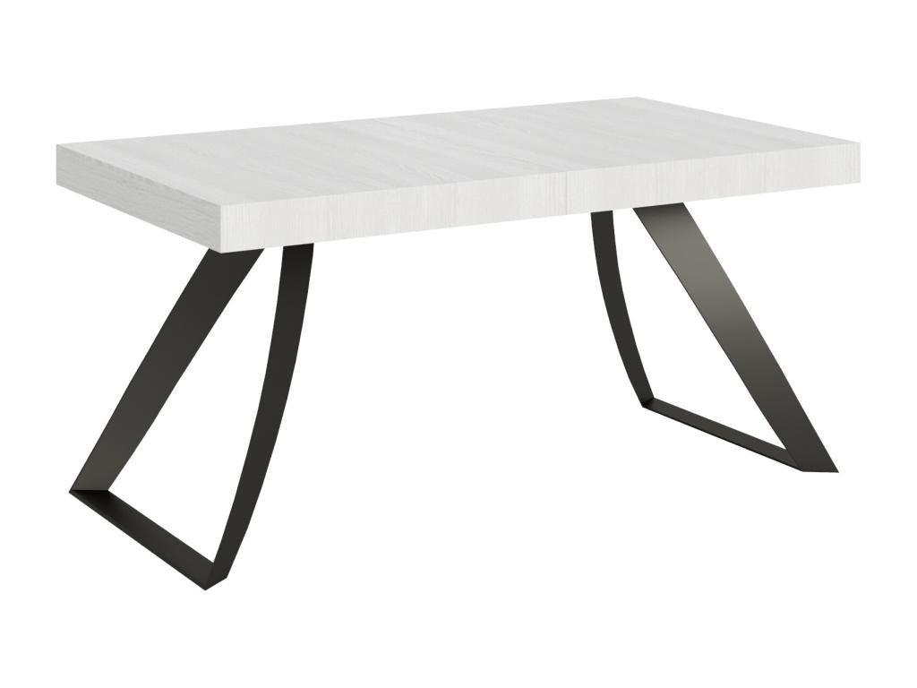 Table extensible 90x160/ 420 cm Proxy Frêne Blanc cadre Anthracite KDUT28645