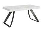 Table extensible 90x160/ 420 cm Proxy Frêne Blanc cadre Anthracite KDUT28645