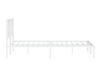 Cadre de lit métal avec tête de lit blanc 200x200 cm JKQS18264