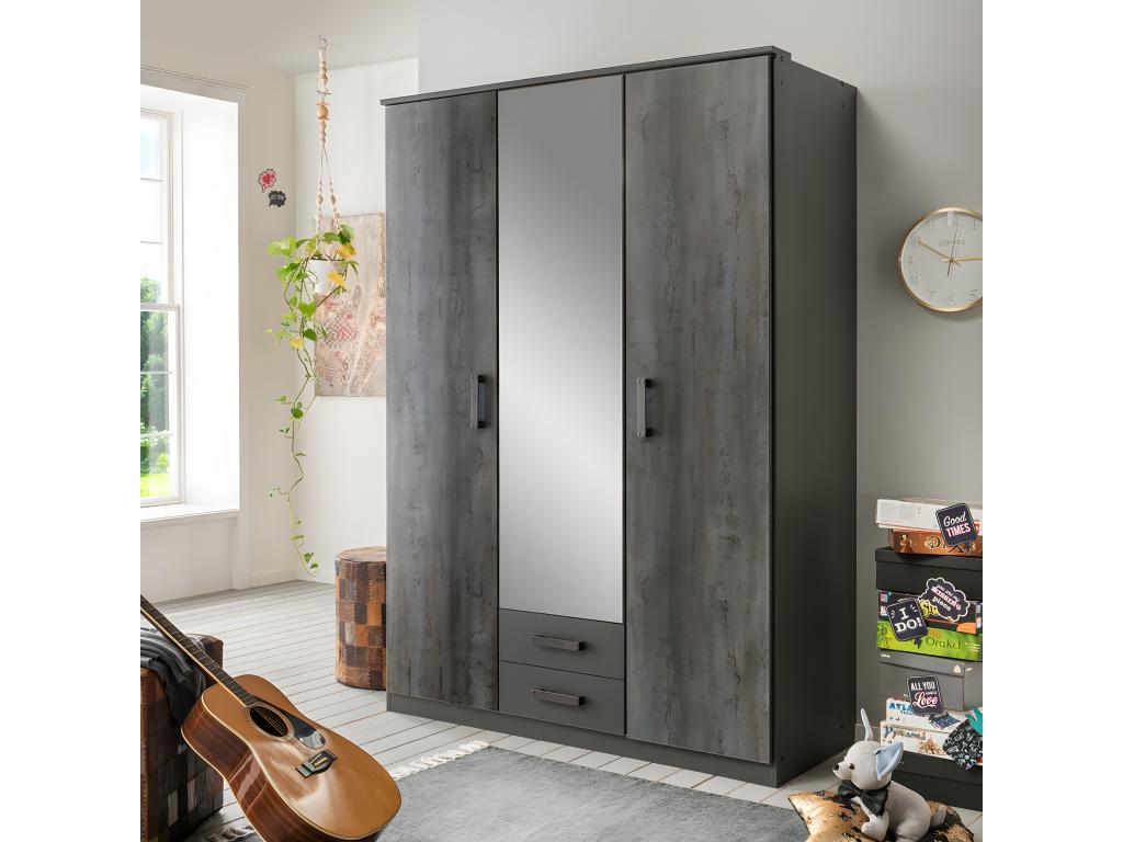 Armoire meuble de rangement coloris Zensova - L- 135 x H- 199 x P- 58 cm  RYSZ77820