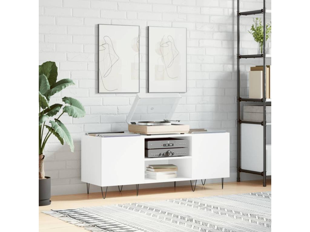 Armoire à disques blanc 121x38x48 cm Zensovaingénierie OTCO63863