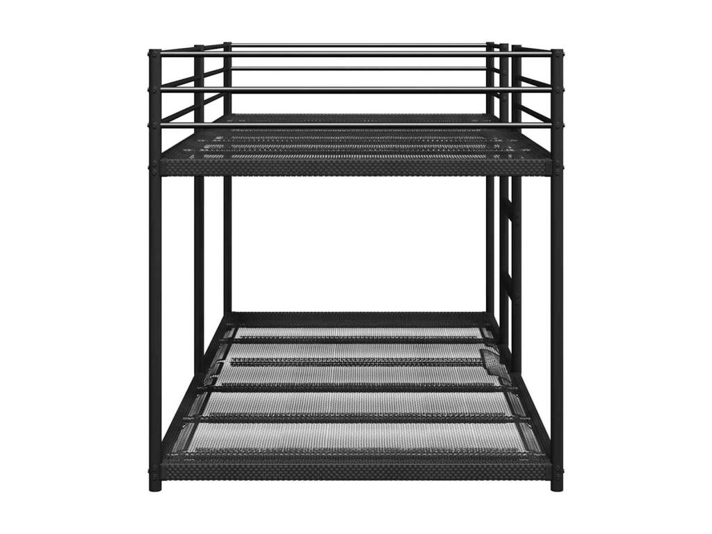 Lit superposé sans matelas noir 80x200 cm acier BJDH54155